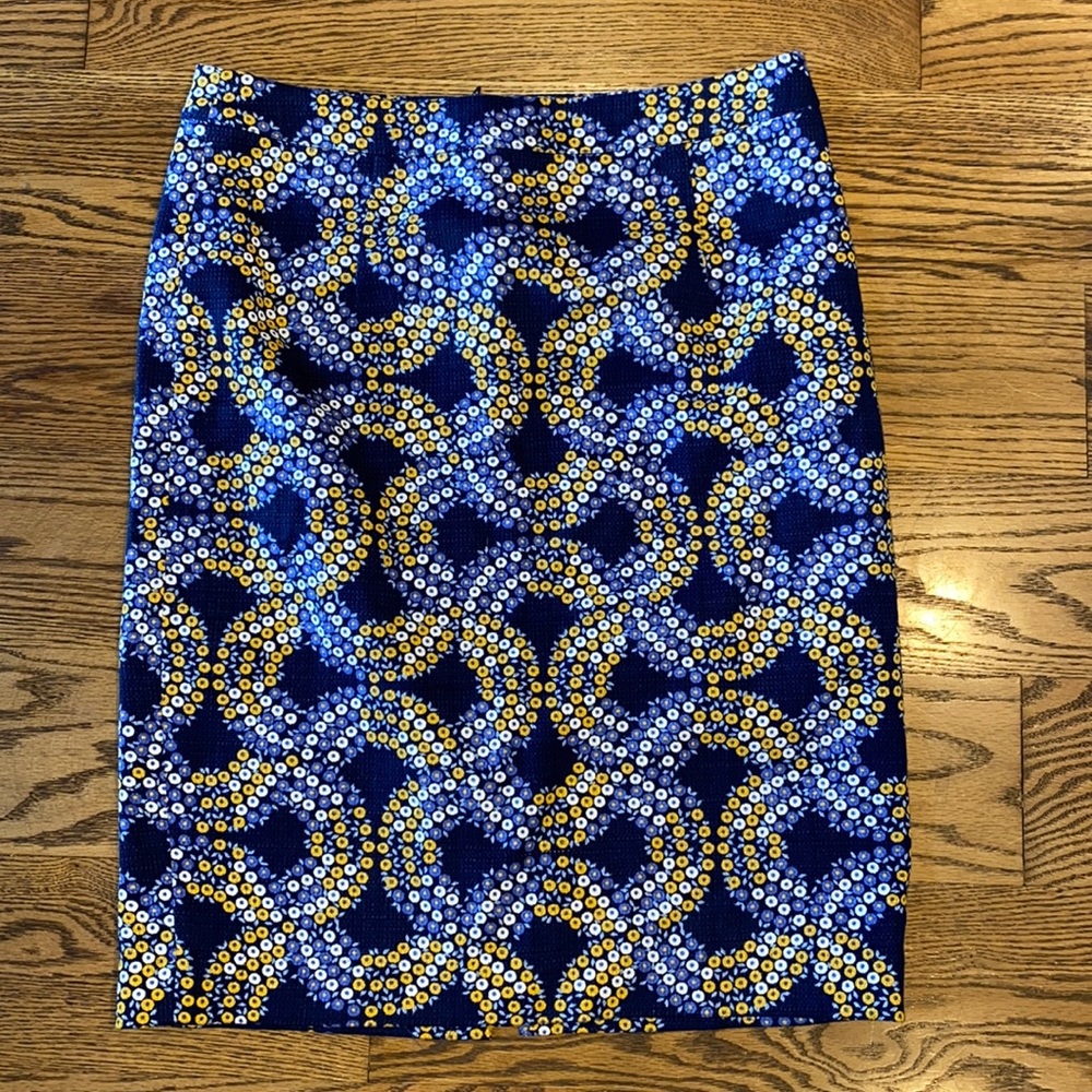 Boden Blue and Yellow Patterned Skirt